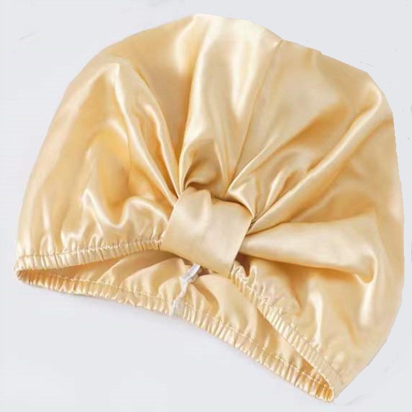 Amazon Hot Selling Private Label custom poly satin hair bonnet yellow